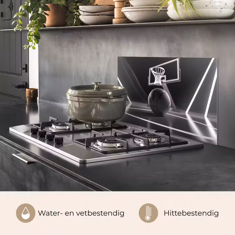 Spatscherm keuken - Basketbal - Basketbalveld - Lichtlijnen — 2