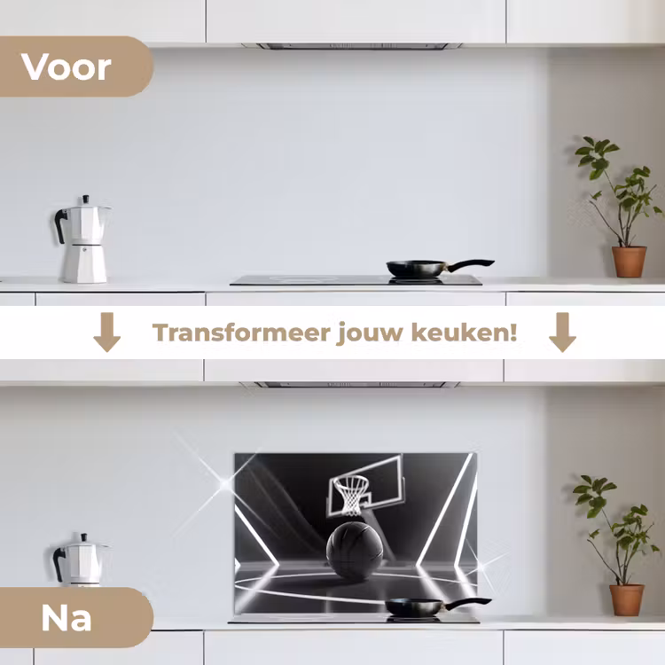 Spatscherm keuken - Basketbal - Basketbalveld - Lichtlijnen — 7