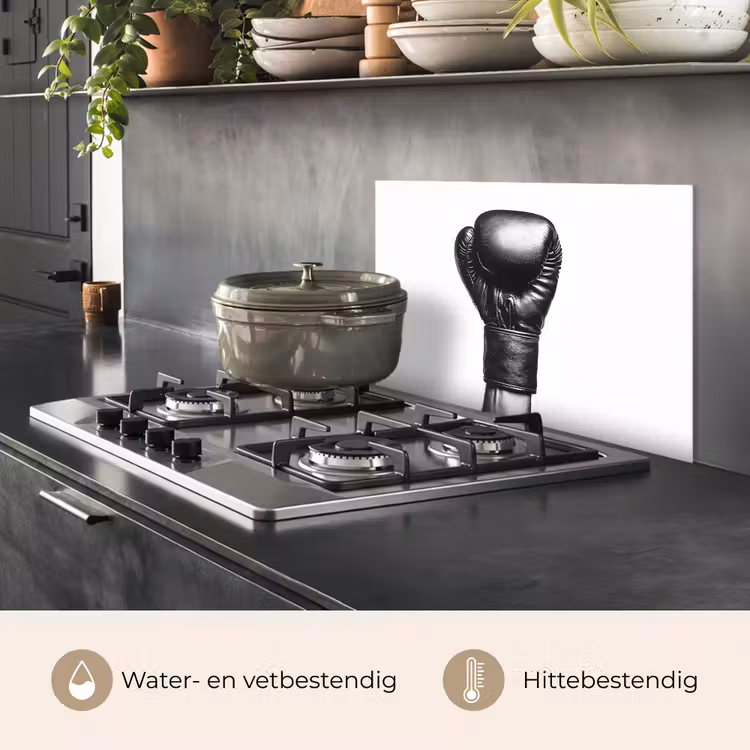 Spatscherm keuken - Bokshandschoen - Zwart - Hand — 2