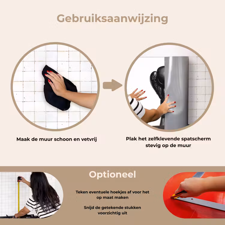 Spatscherm keuken - Bokshandschoen - Zwart - Hand — 6