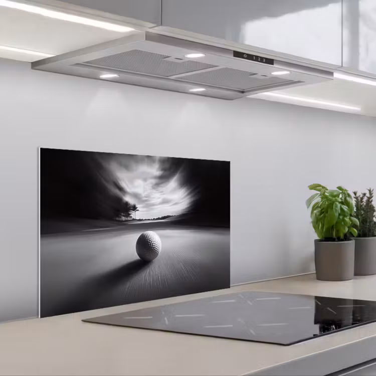 Spatscherm keuken - Golfbal - Wazig - Zwart — 1
