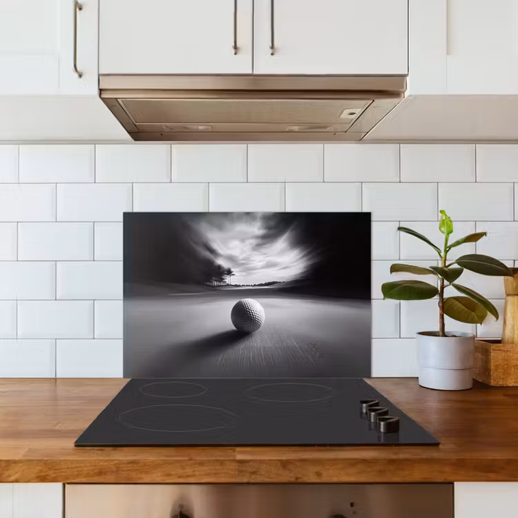 Spatscherm keuken - Golfbal - Wazig - Zwart — 3