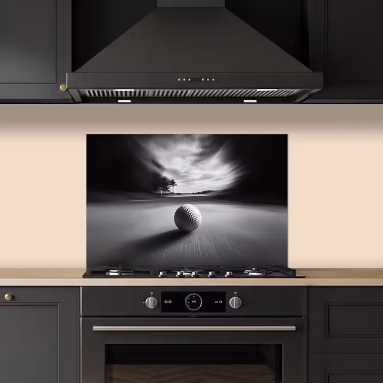 Spatscherm keuken - Golfbal - Wazig - Zwart — 5