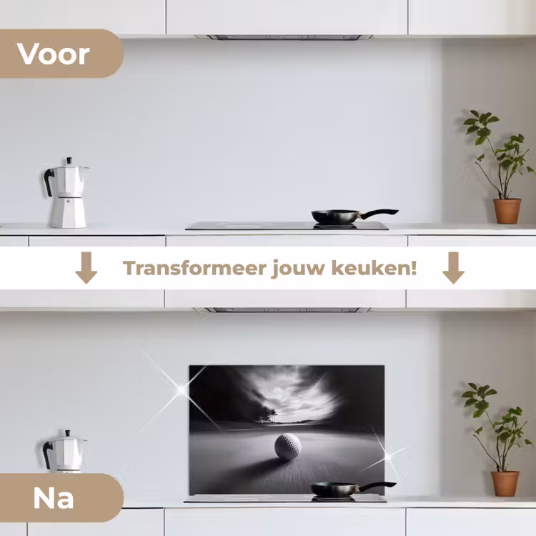 Spatscherm keuken - Golfbal - Wazig - Zwart — 7
