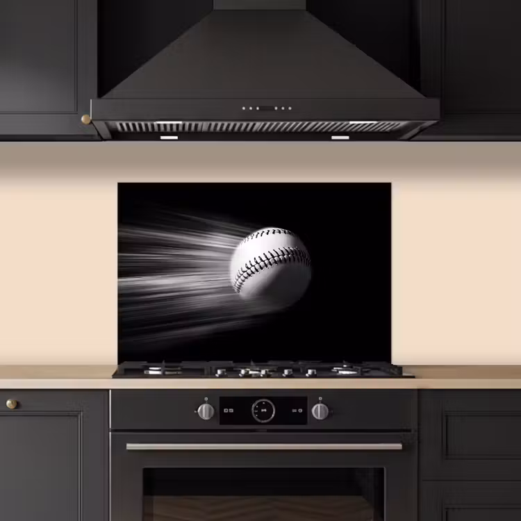 Spatscherm keuken - Honkbal - Wit - Vliegt — 5