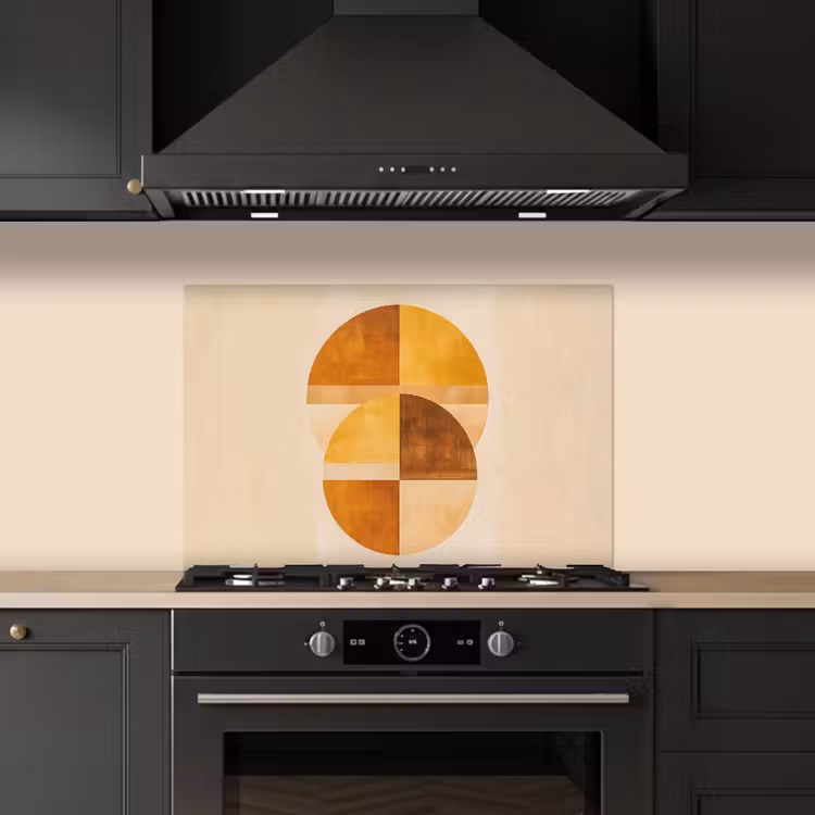 Spatscherm keuken - Cirkels - Geel - Minimalistisch — 5