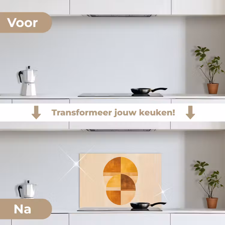 Spatscherm keuken - Cirkels - Geel - Minimalistisch — 7