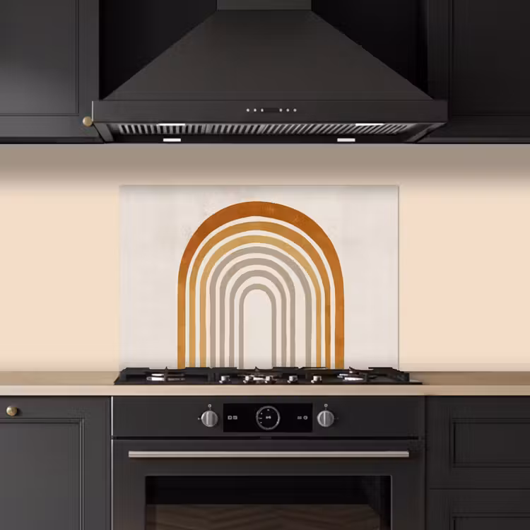 Spatscherm keuken - Minimalistisch - Boog - Lijnen - Beige — 5