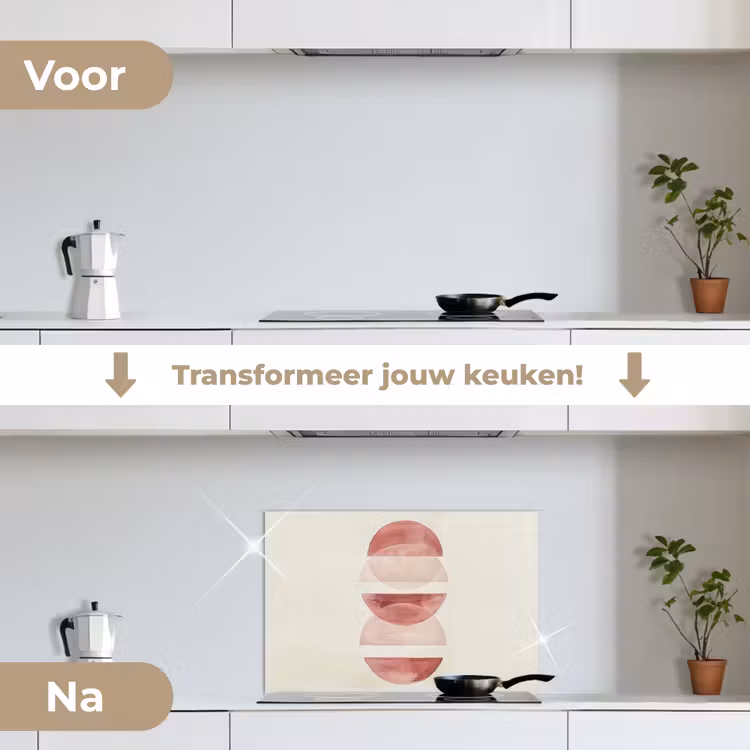 Spatscherm keuken - Minimalistisch - Cirkels - Roze — 7