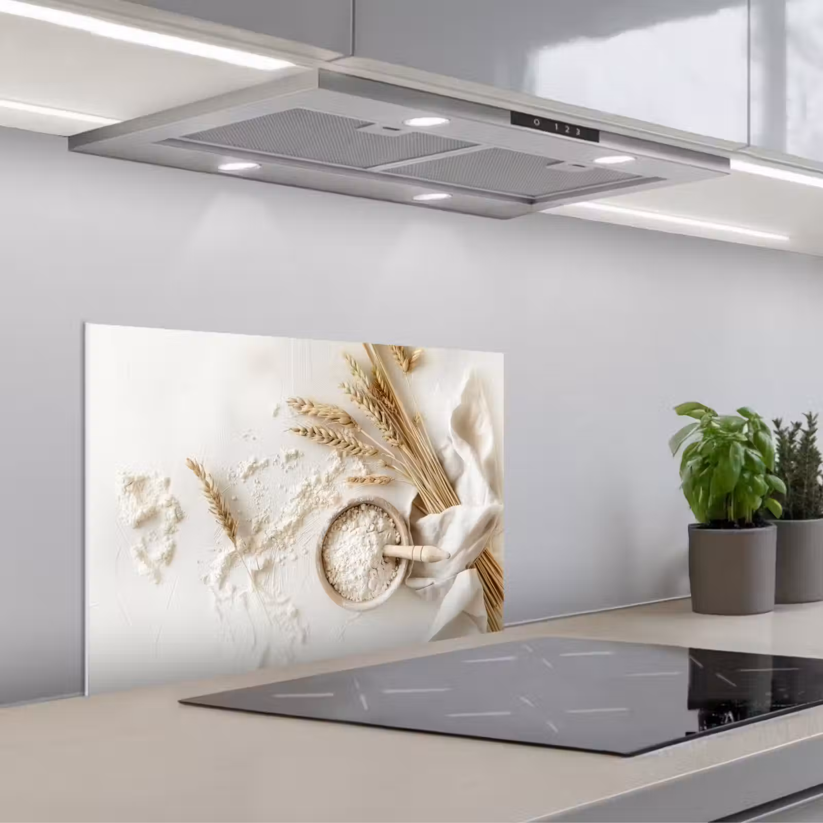 Spatscherm keuken - Bloem - Hout - Tarwe — 1