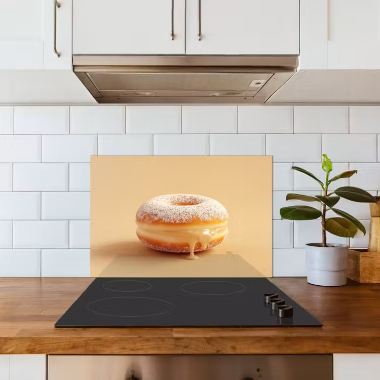 Spatscherm keuken - Donut - Romig - Poedersuiker - Beige — 3