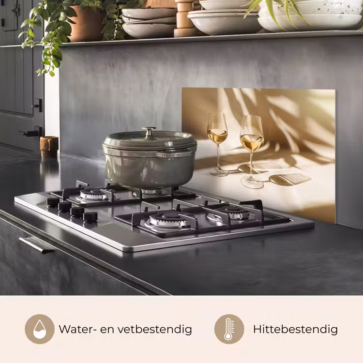 Spatscherm keuken - Wijn - Wijnglazen - Wit — 2