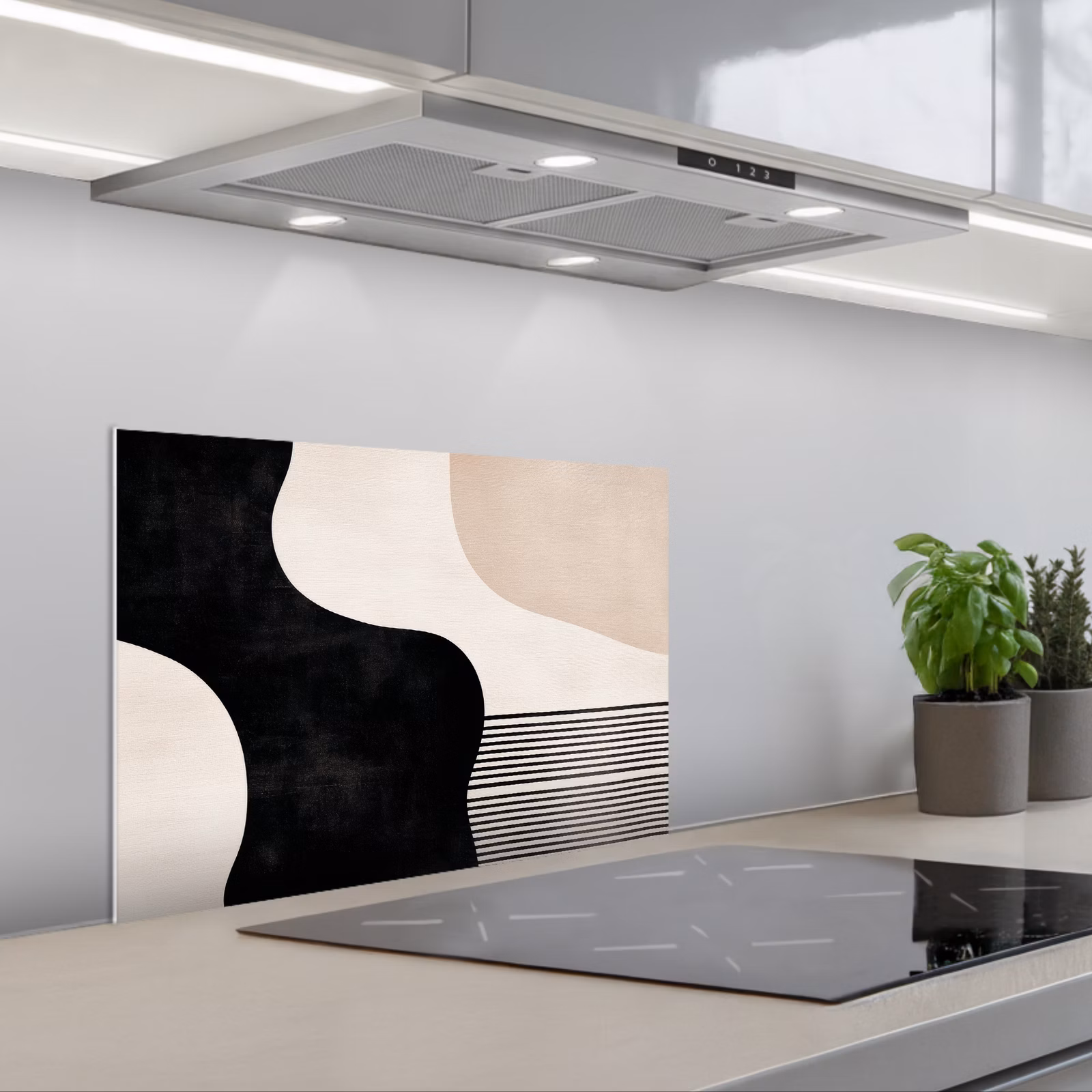 Spatscherm keuken - Abstract - Japandi - Beige - Modern — 1