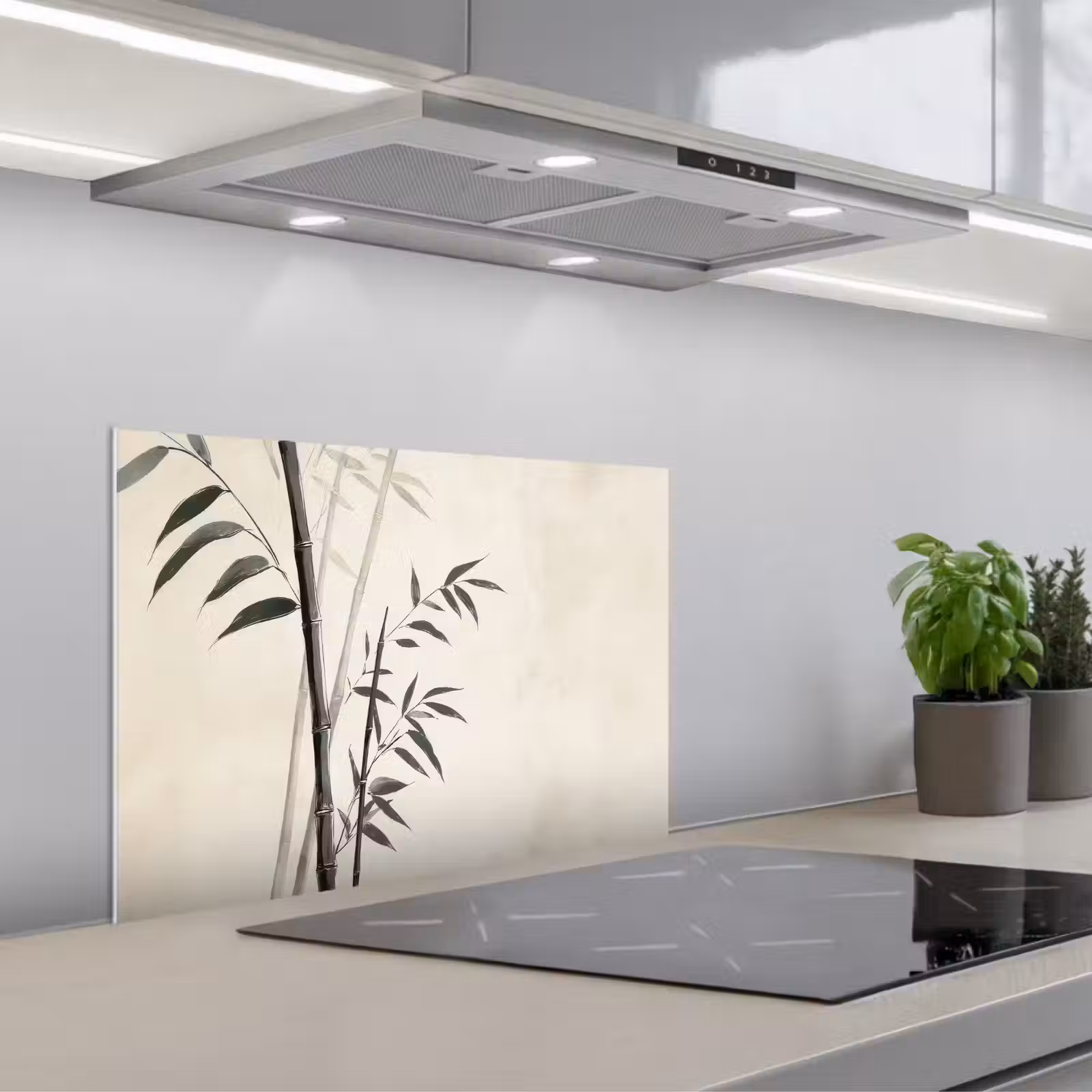 Spatscherm keuken - Japandi - Bamboe - Beige — 1