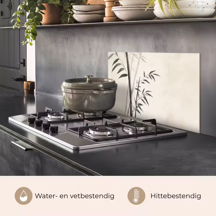 Spatscherm keuken - Japandi - Bamboe - Beige — 2