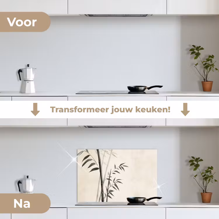 Spatscherm keuken - Japandi - Bamboe - Beige — 7