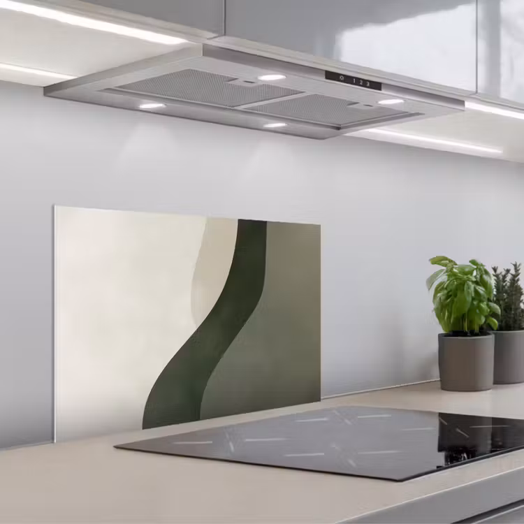 Spatscherm keuken - Japandi - Groen - Abstract - Modern — 1