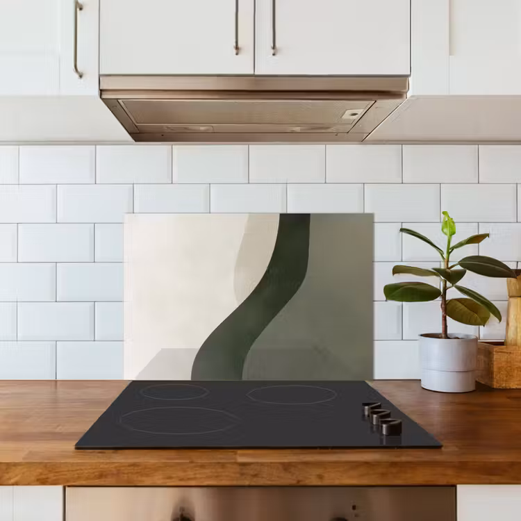 Spatscherm keuken - Japandi - Groen - Abstract - Modern — 3