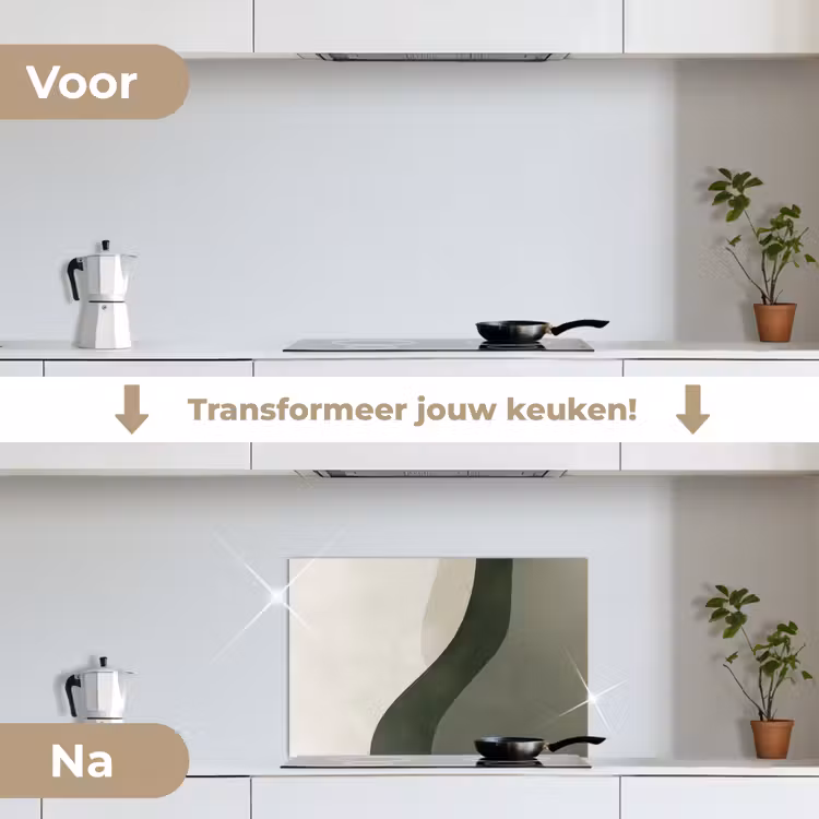 Spatscherm keuken - Japandi - Groen - Abstract - Modern — 7