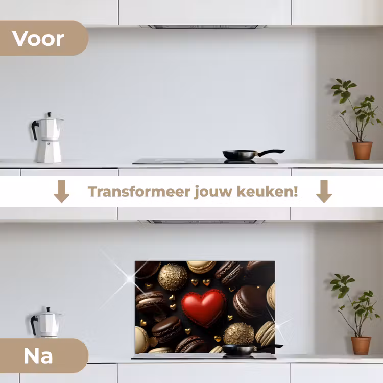 Spatscherm keuken - Macarons - Rood - Hart — 7