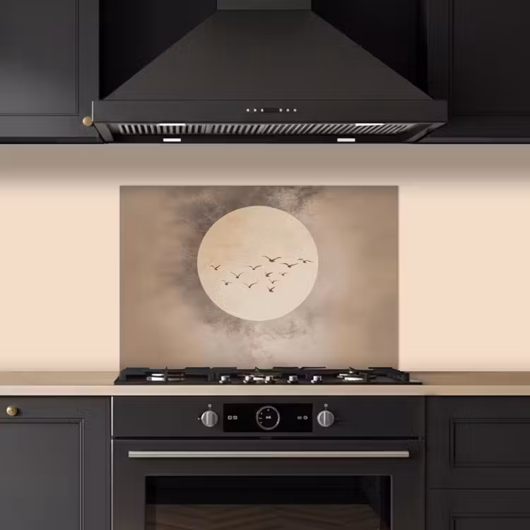 Spatscherm keuken - Vogel - Beige - Japandi — 5