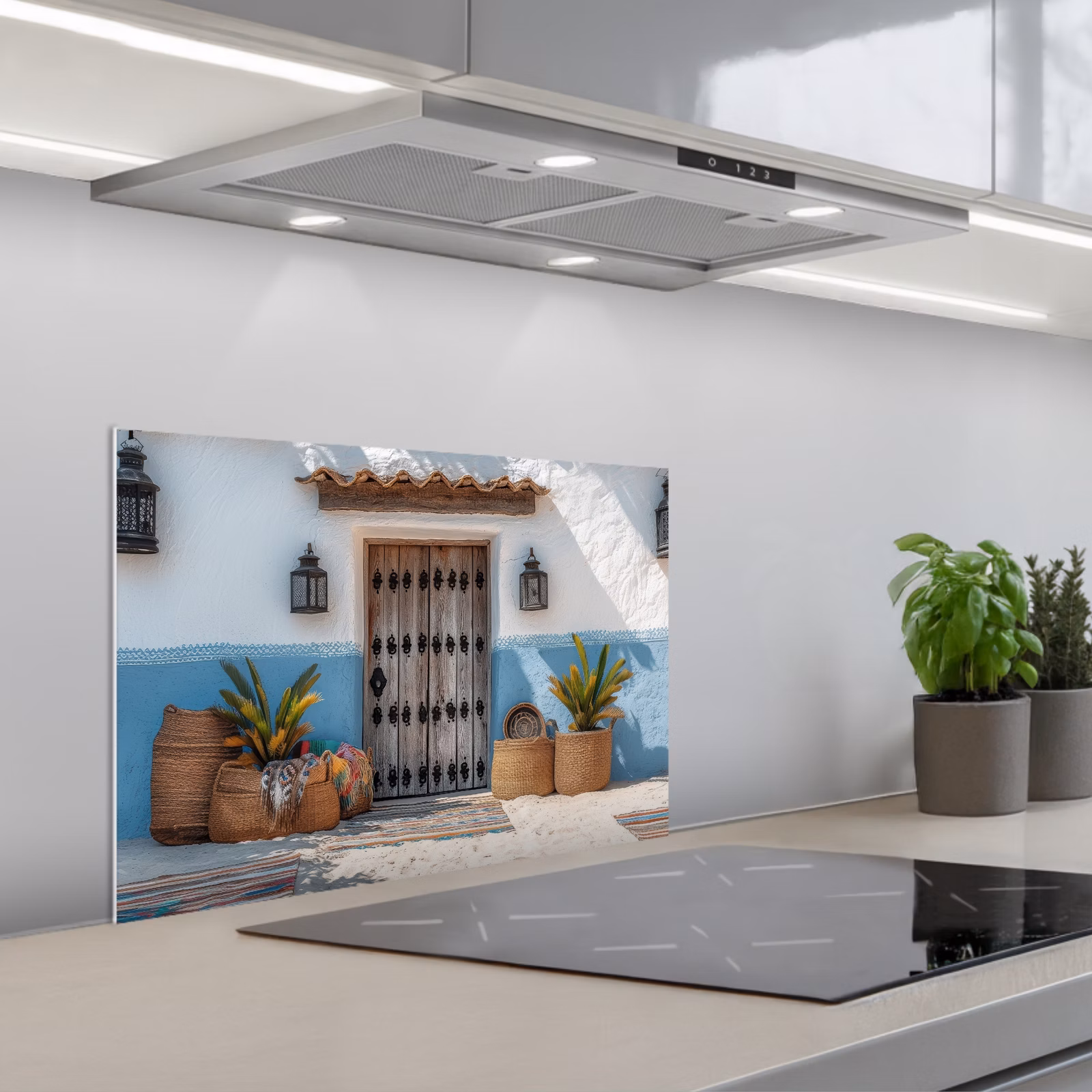Spatscherm keuken - Deur - Manden - Planten — 1