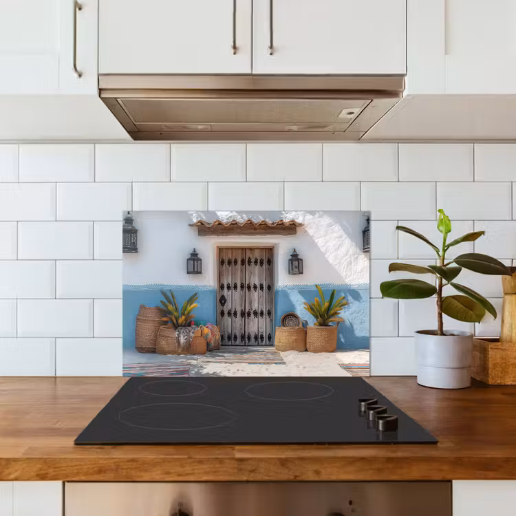 Spatscherm keuken - Deur - Manden - Planten — 3