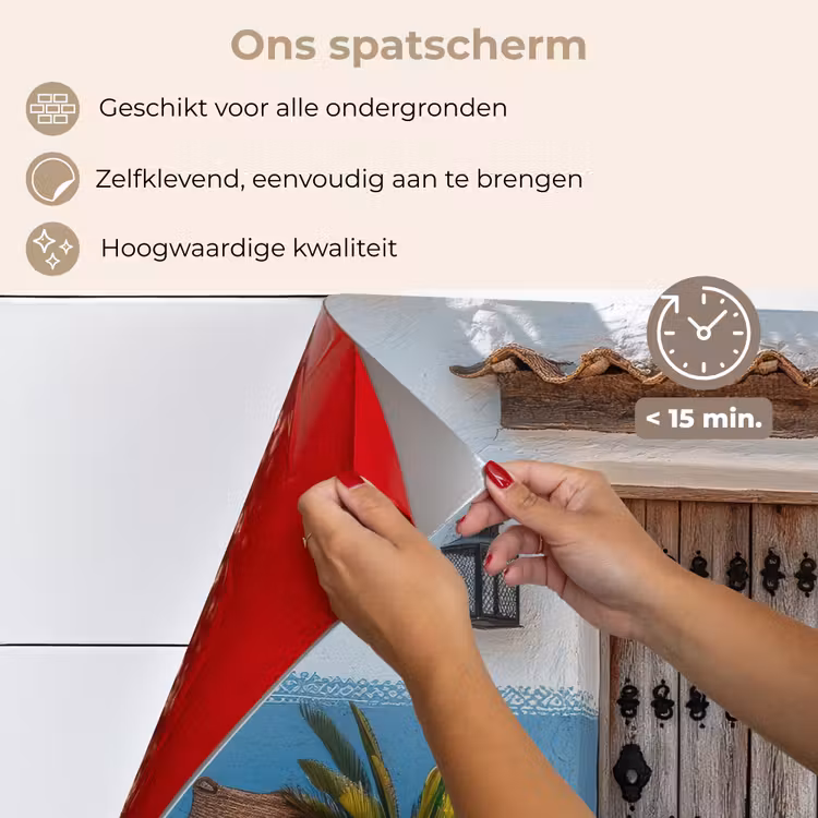 Spatscherm keuken - Deur - Manden - Planten — 4