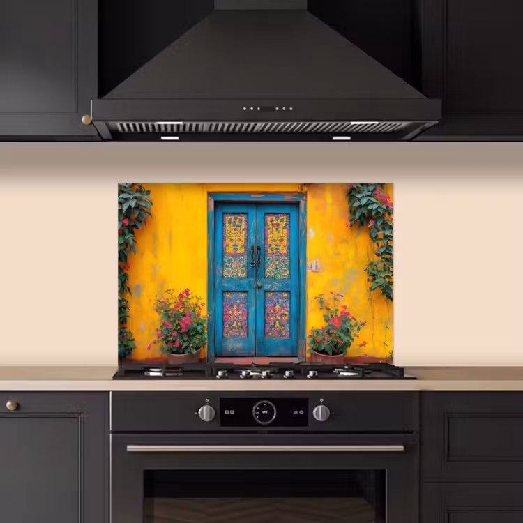 Spatscherm keuken - Deuren - Kleurrijk - Planten — 5