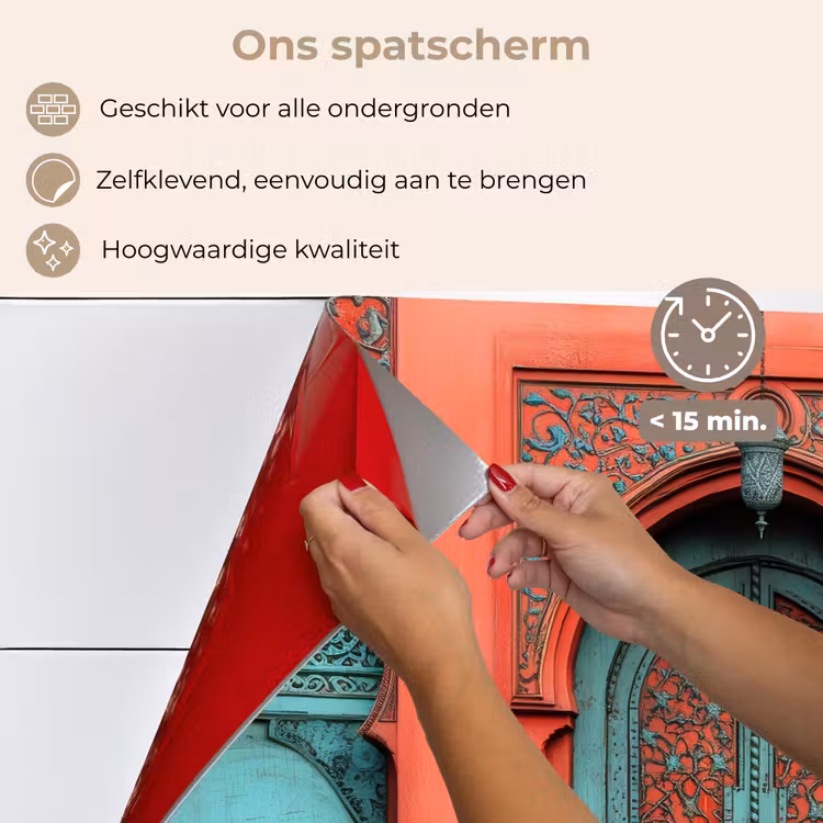 Spatscherm keuken - Lantaarn - Deur - Turquoise — 4