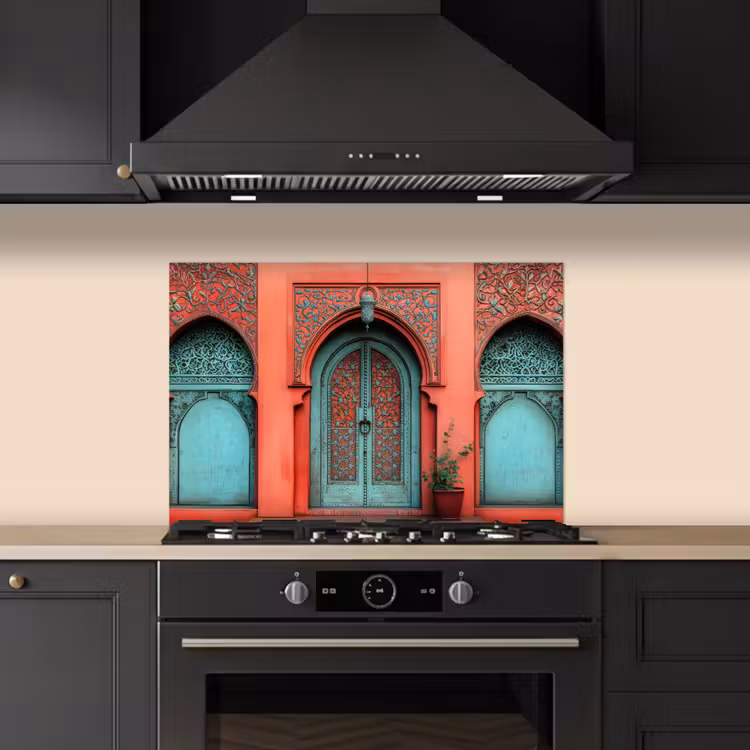 Spatscherm keuken - Lantaarn - Deur - Turquoise — 5