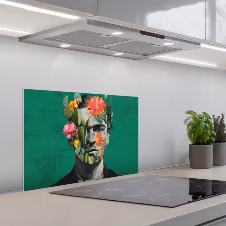 Spatscherm keuken - Man - Planten - Groen — 1