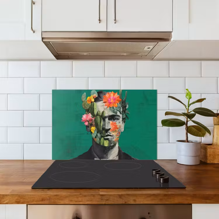 Spatscherm keuken - Man - Planten - Groen — 3