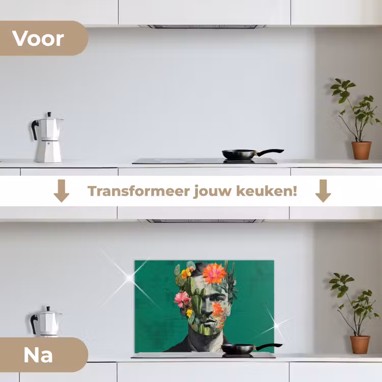 Spatscherm keuken - Man - Planten - Groen — 7