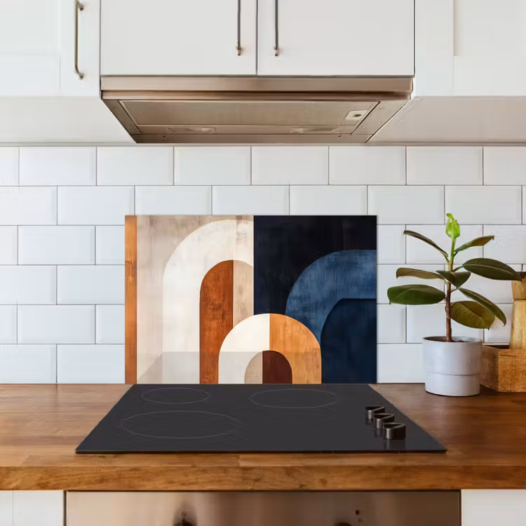 Spatscherm keuken - Abstract - Vormen - Donkerblauw — 3