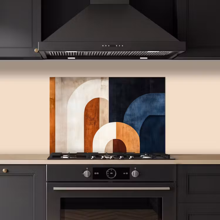 Spatscherm keuken - Abstract - Vormen - Donkerblauw — 5