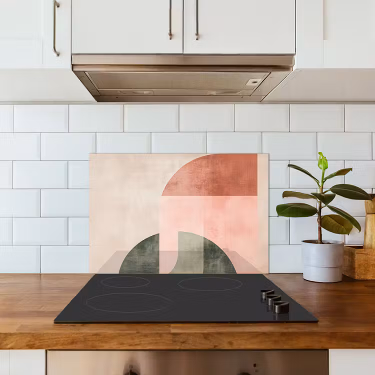 Spatscherm keuken - Cirkel - Abstract - Roze — 3
