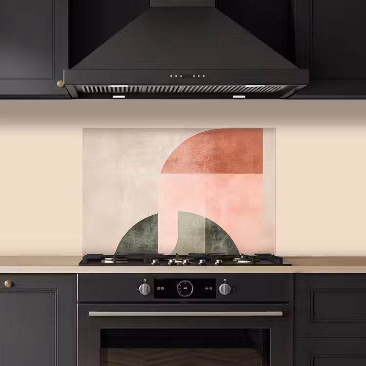 Spatscherm keuken - Cirkel - Abstract - Roze — 5