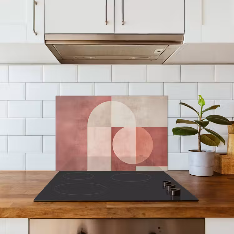 Spatscherm keuken - Figuren - Abstract - Roze — 3