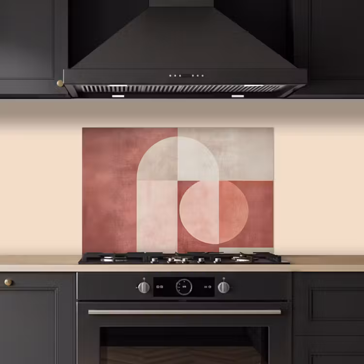 Spatscherm keuken - Figuren - Abstract - Roze — 5