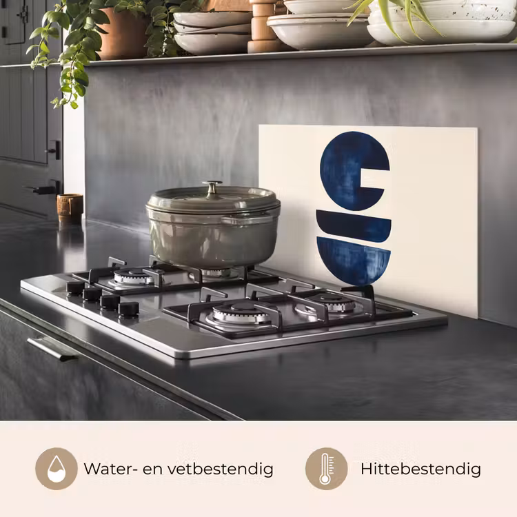 Spatscherm keuken - Vormen - Blauw - Abstract — 2