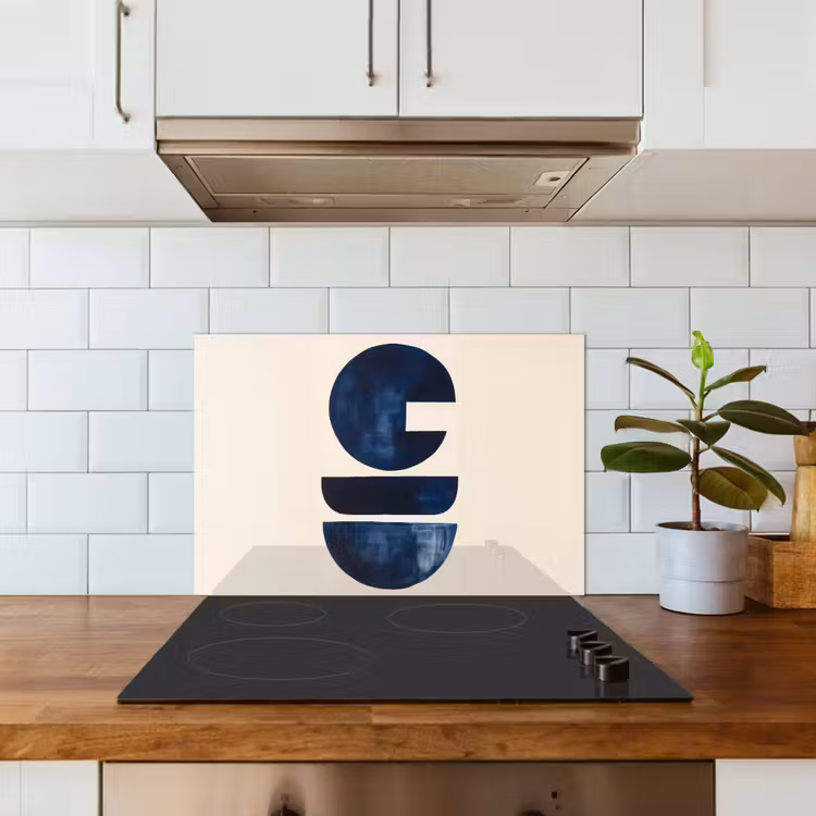 Spatscherm keuken - Vormen - Blauw - Abstract — 3