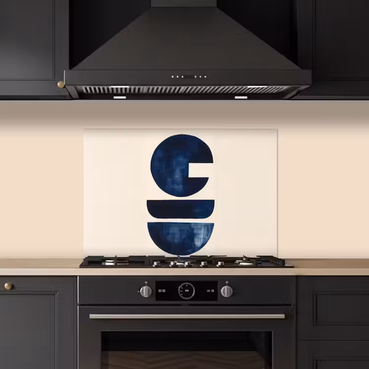 Spatscherm keuken - Vormen - Blauw - Abstract — 5