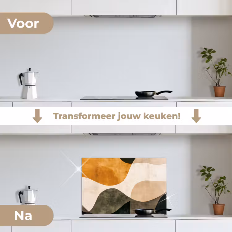 Spatscherm keuken - Vormen - Okergeel - Abstract — 7