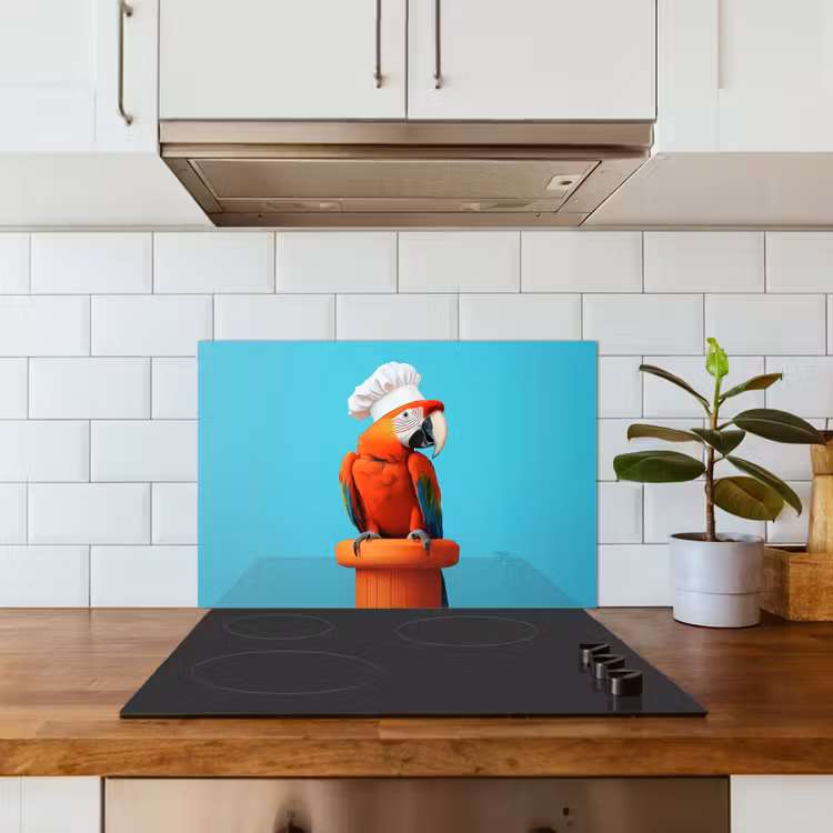Spatscherm keuken - Ara - Koksmuts - Sokkel - Grappig — 3