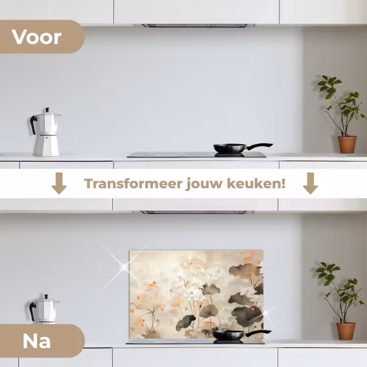 Spatscherm keuken - Bloemen - Japandi - Wabi sabi — 7