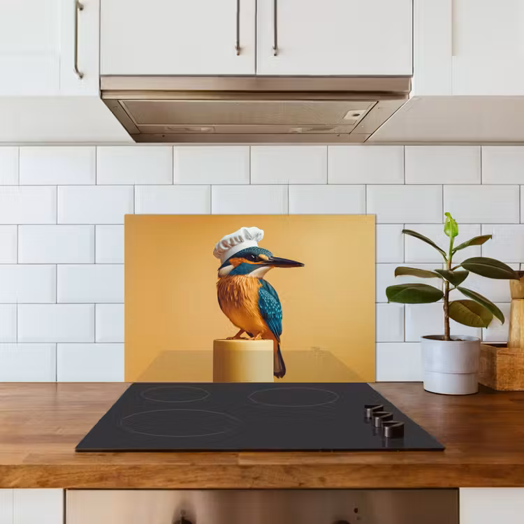 Spatscherm keuken - Ijsvogel - Pilaar - Koksmuts - Vogel — 3