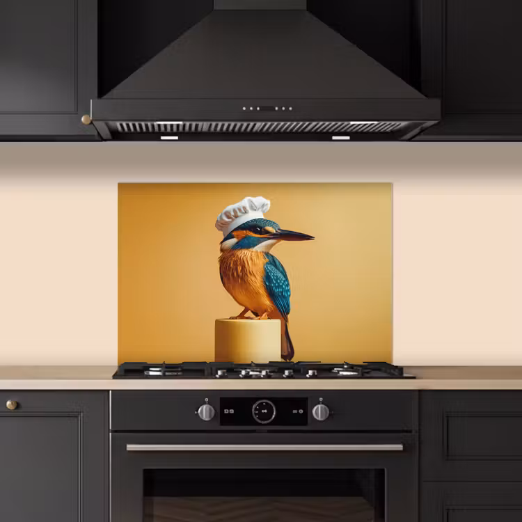 Spatscherm keuken - Ijsvogel - Pilaar - Koksmuts - Vogel — 5