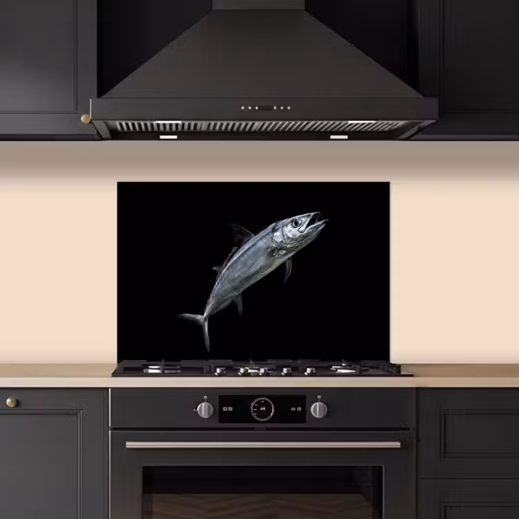 Spatscherm keuken - Makreel - Vis - Zwart — 5