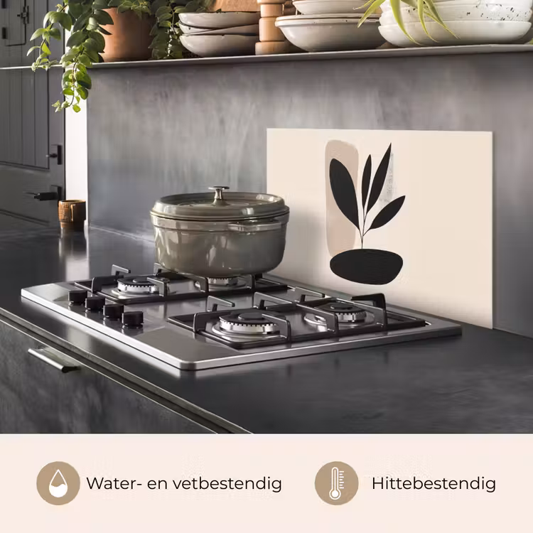 Spatscherm keuken - Plant - Beige - Japandi — 2